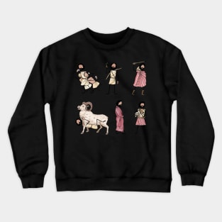 Greek Myth Comix - ODYSSEUS stickers 2 Crewneck Sweatshirt